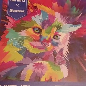 Cat Puzzle Pychedelic Colors Butterflies 500 Pieces New In Box Sealed  Susengo